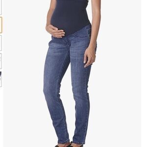 𝅺MOTHERHOOD Maternity Womens Indigo Blue Super Stretch Fit Belly Skinny Jeans